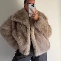 Clothing Fur Large Lapel Fur Coat Short Fashionable Fox Fur Coat Fluffy Plush Clothing