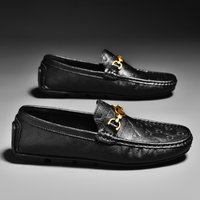 live streaming cowhide bean lazy British casual leather shoes driving shoes