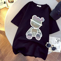 Hot Rhinestone Short sleeved Pure Cotton