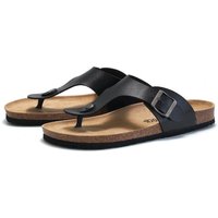 Ruizu Couple Cork Summer Sandwich Sandals Korean Edition Trendy Sandals Casual Herringbone Slippers