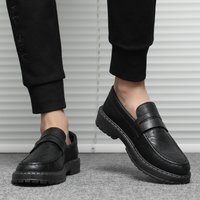 Summer British style men's leather shoes slip-on loafers for men youth leisure work cross-border delivery men's shoes