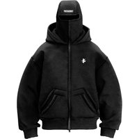 Men's Clothing Autumn And Winter New Letter Embroidered Double Hooded Hoodie Ninja Mask Unisex Fashion Brand Sweater