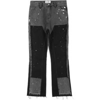 Denim Pants High Street Jeans – Washed Wide Leg Pants Blocking 