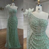 Clothing One Shoulder Temperament Evening Dress Large Slim Fit Dress Beaded Fishtail Dress