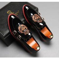 British Style Leather Shoes Men's Breathable Business Formal Shoes Spring And Autumn Men's Slip-on Monk Shoes Casual All-match Trendy Shoes