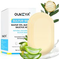 OUKEYA 10% Sulfur Soap With Tea Tree Oil – Deep Cleansing Bar For Acne & Oily Skin, 115g
