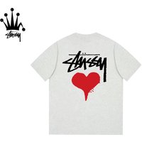Stussy Love Printed Pattern Pure Cotton Short Sleeved T-shirt