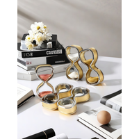1pc Creative Design Glass Hourglass Simple Style Silver Double Shape Timer Ornament Decoration Hourglass