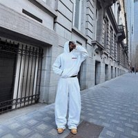 Zip Up Hooded Sweatshirt & Drawstring Jogger Pants 2 Piece Casual Outfit Set Streetwear Fashion Comfort Fit Trendy Matching Loungewear