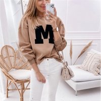 Fashion Trendy Long sleeved Letter Round Neck Sweatshirt