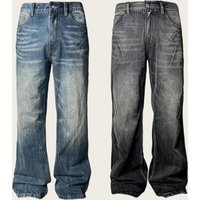Relaxed Fit Straight Leg Jeans Vintage Washed Denim Pants Streetwear Vibe Casual Wear
