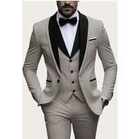  Autumn Business Suit Set Slim Fit Shawl Lapel Blazer Formal Trousers & Vest Wedding & Office 