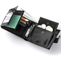 Wallet Short Horizontal Wallet Vintage Men's Buckle PU Wallet Multifunctional Men's Wallet Large Capacity