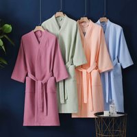 Bath Towels Pure Cotton Waffle Spring And Summer Thin Bathrobe Couple Robe