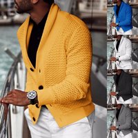 Clothing 2024 Solid Fashion Casual Slim Knitted Cardigan Sweater