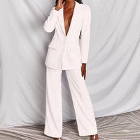 fashionable temperament long sleeved suit straight trousers suit