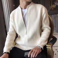 Sweater Jacket Solid Knitted Cardigan Casual All Match Slim Fit Clothes