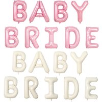 16" Baby & Bridal Foil Letter Balloon Set – Pink, Cream White & White For Birthdays, Showers & Celebrations