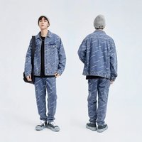 Men's Clothing Cashew Flower Embroidered Denim Suit Men's Spring Wear New Large Size Fat Man Loose Trendy Brand Cool