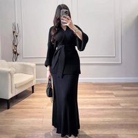 Women's Clothing Oversized Knit Wrap Dress - Long Sleeve V-Neck Boho Loose Fit Sweater Dress With Belt (Khaki, Camel, Black, Light Yellow)