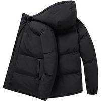 Men's clothing padded jacket hooded windproof padded jacket men's bread jacket casual loose padded jacket