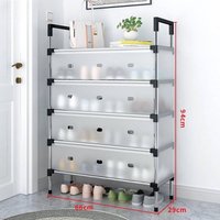 Family Organizer 5 Tier Space Saving Shoe Rack Easy Assembly Slim Design For Entryway Closet