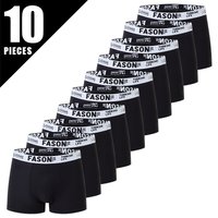 Overseas Platform 10-Pack Men's Black Fashion Sexy Boxer Briefs Basic Versatile Underwear Youth Shorts