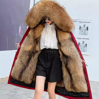 Clothing autumn winter detachable parka cotton coat mid length fur coat windbreaker