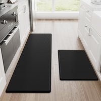 Anti-Fatigue Floor Mat – Non-Slip Kitchen & Standing Desk Pad For Home/Office/Garage (Memory Foam Waterproof Easy Clean 24″X36″ Black/Gray)