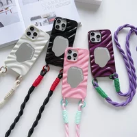 Crossbody Lanyard Phone Case IPhone 16 15 14 13 12 11 Pro 7 8 Plus XR Max Necklace Wrist Chain Hand Strap Cord