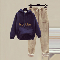 Women's Clothing Autumn And Winter New Embroidered Sweater Women + Wool Wide Leg Pants Women Two Piece Suit