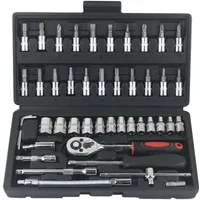 46pcs Car Repair Tool Kit 1 4 Inch Socket Set Car Repair Tool Ratchet Torque Wrench Combo Auto Repairing Set Mechanic Tool