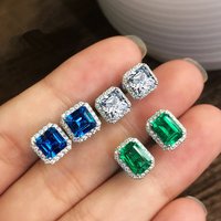 Voghion Deal Enjoy 21% Off Stunning Square DiamondStudded Earrings