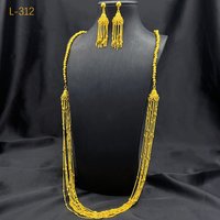 Gold Jewelry Sets Copper Alloy Gold Plated Jewelry Long Fashion Electroplated Dubai Style Copper Alloy Necklace Earrings Two Piece Set Gol