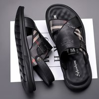 Top Layer Cowhide Sandals Breathable Soft Soles With Exposed Fingers, Casual Beach Shoes Men, Leather Sandals, And
