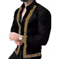Men's Printed Long Sleeve Shirt - Contemporary European Style Casual Button-Up For Men, Lightweight Breathable Top