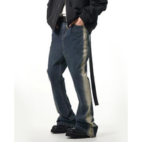 Clothing Flared Side Washed Mopping Gradient Jeans Niche Versatile Fashion Trousers