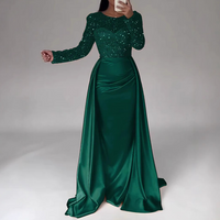 Clothing 2026 Banquet Long Sleeved Temperament Socialite Annual Meeting Host Aura Queen Sequined Evening Dress
