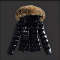Women’s Hooded Jacket Fur Zip Cotton Jacket