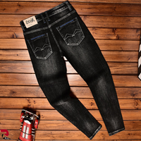 Clothing High End Jeans Autumn Winter Casual Embroidery Fashion Elastic Slim Straight Trousers