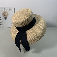Hot Sale summer big soft top straw white ribbon lace tie m wide brim sun UV protection beach hat cap