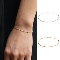 Shuosbai Women Bracelet Small Beads Solid Color Corruption Resistant Hand Chain for Daily Wear