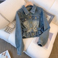 High Waisted Retro Style Denim Jacket Short Spring Autumn Top Niche Fashion