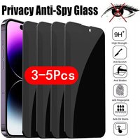 5Pcs Privacy Screen Protectors For iPhone 12 13 14 15 16 Pro Max 16Plus 13Mini 7 8 Plus SE2 SE3 Anti-spy Tempered Glass For IPhone 11 Pro XS MAX XR X