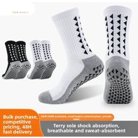 Non Slip Terry Cloth Mid Calf Soccer Socks College Student Competition Training Sports Floor Socks