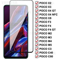 9D Full Protective Glass For Xiaomi Poco X5 X3 NFC X2 F3 F4 GT Tempered Screen Protector M2 M3 M4 M5 Pro C3 C40 C50 Glas Film