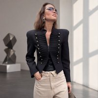 Elegant Commuter Women's Stand Collar Patchwork Button Coat Spring Jacket 2026
