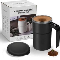 1pc automatic stirring cup, portable 304 stainless steel coffee cup with temperature display, USB charging, suitable for home and office use