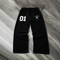 Clothing Gothic Hip Hop Sweatpants – Foam Print Lettering & Drawstring Waist 
