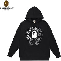 Bathing APE BAPE BAPE&Chrome Hearts Co Branded Design Letter Ape Head Pattern Printed Hoodie